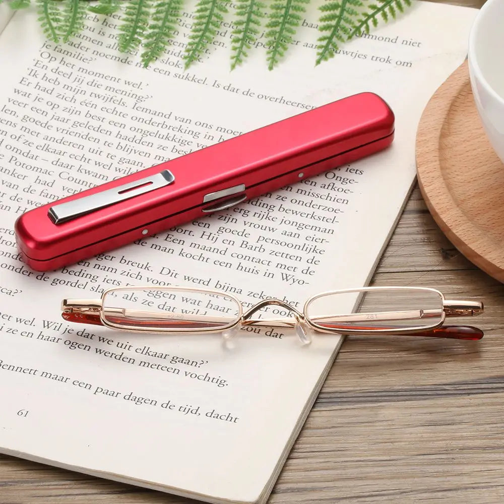 Mini lunettes grossissantes rouges avec clip d'accrochage-1