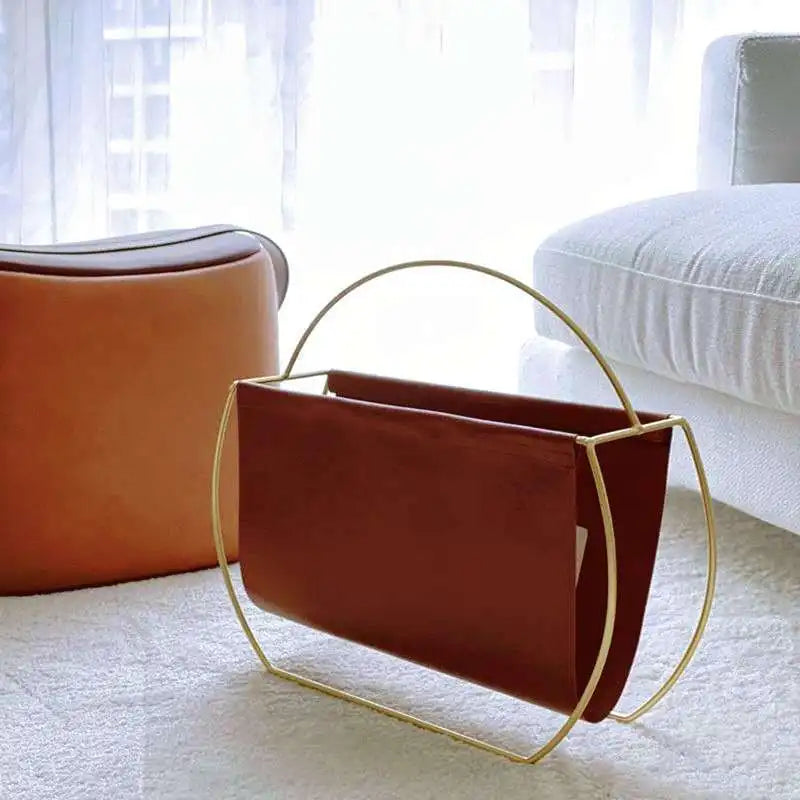 Porte revue Design simple rangement en cuir-1