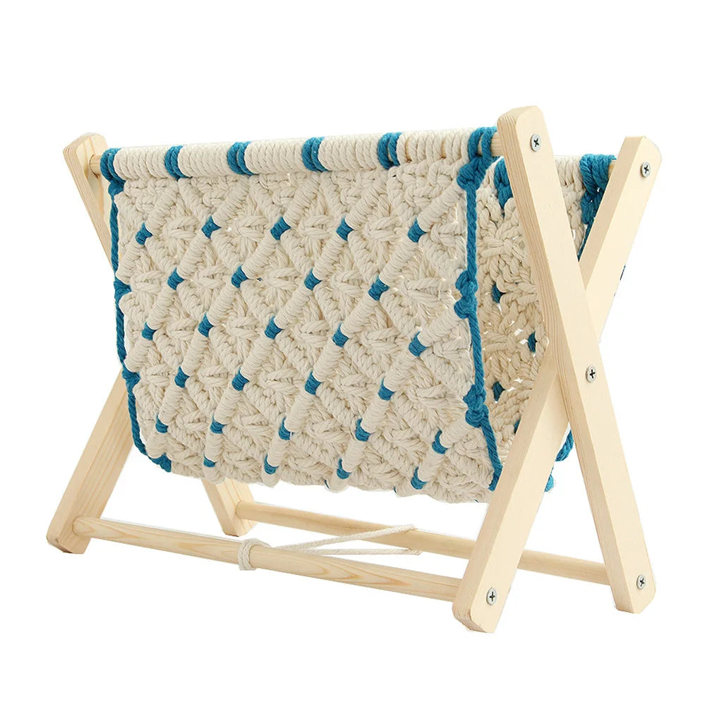 Porte revue Type Bohémien crème et bleu-1