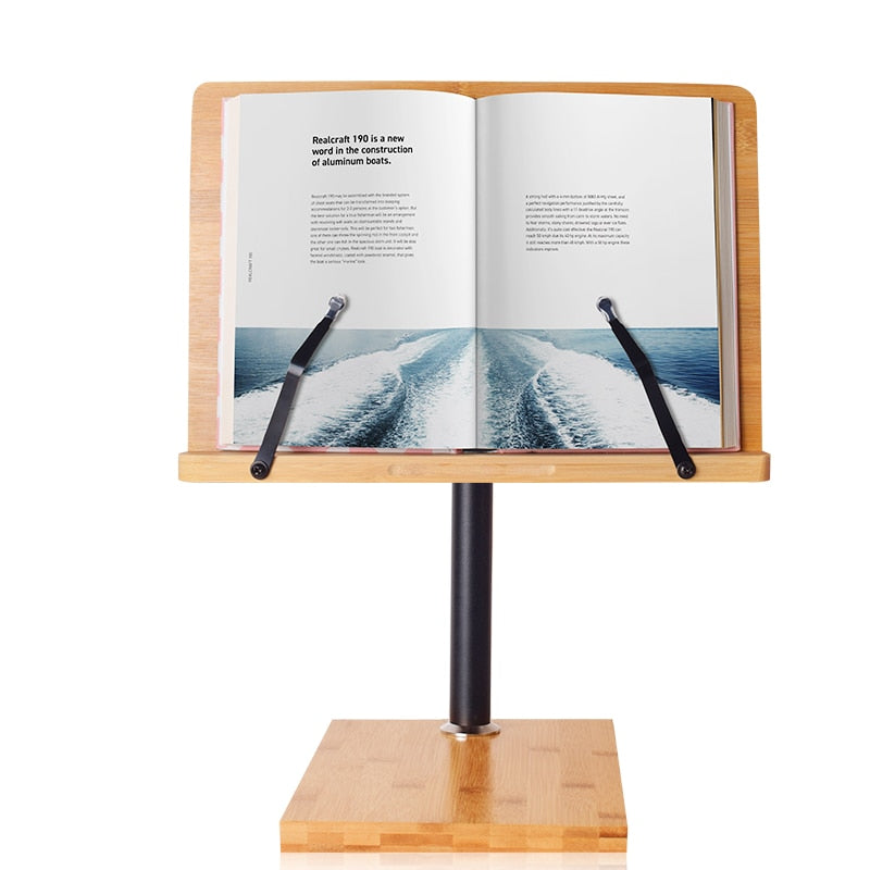 Support de livre Support de lecture en bambou réglable en hauteur