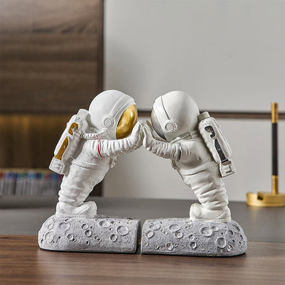 Serre-livres Astronaute Déco Ratif - Paire En Résine Dorée Antidérapante Décoration Bureau Originale Serre-livres Astronaute Déco Ratif - Paire En Résine Dorée Antidérapante Décoration Bureau Originale