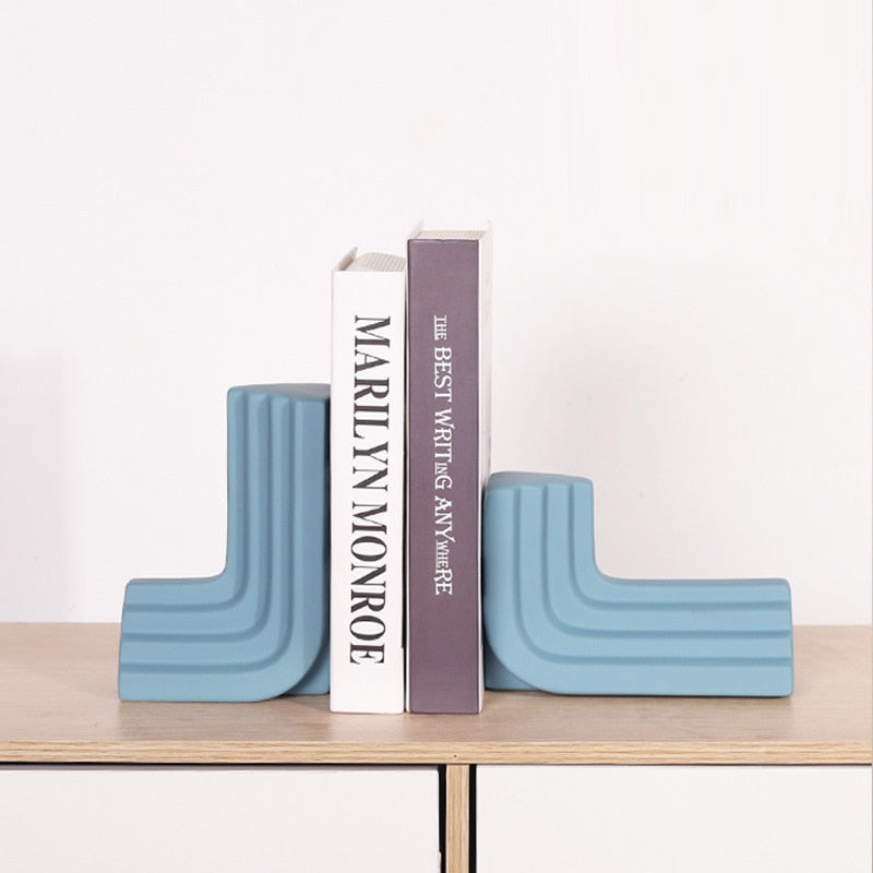 Serre-Livre-Ceramique-Ornement-Bleu1serre-livres3256803954469994-Style 2