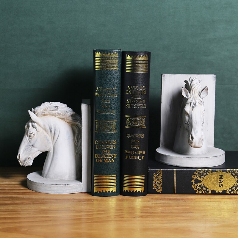 Serre Livre en marbre tête de cheval - Décoration