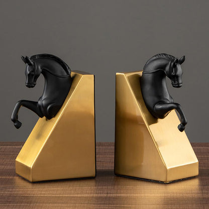 Serre-Livre-Cheval-de-Metal3serre-livres3256804485962877-Black Golden
