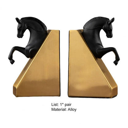 Serre-Livre-Cheval-de-Metal4serre-livres3256804485962877-Black Golden