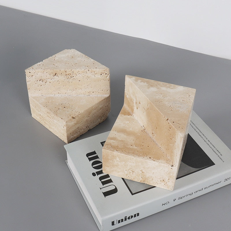 Serre-Livre-en-Pierre-Cube-de-Marbre3serre-livres3256805015459938-Beige Travertine